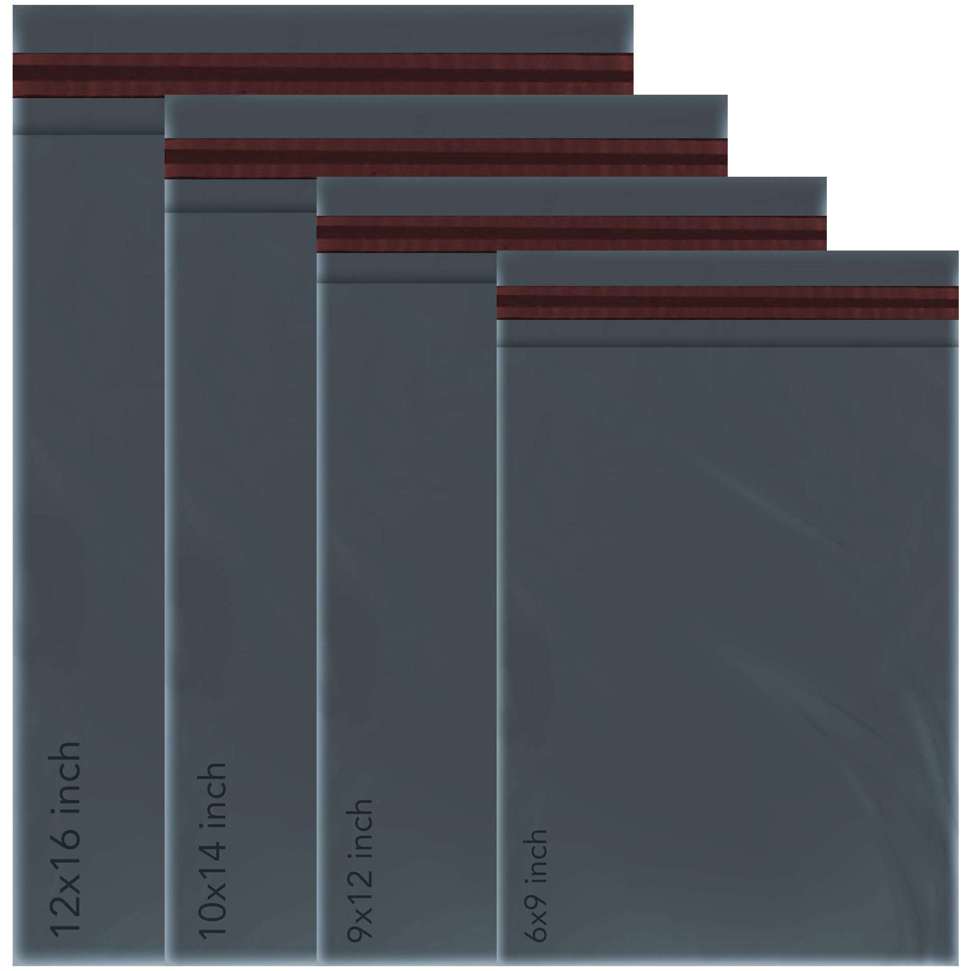 iSOUL Mixed Mailing Poly Postal Self Seal Bags - 100 Count, 4 Sizes (6x9 to 12x16) | Opaque Plastic 1