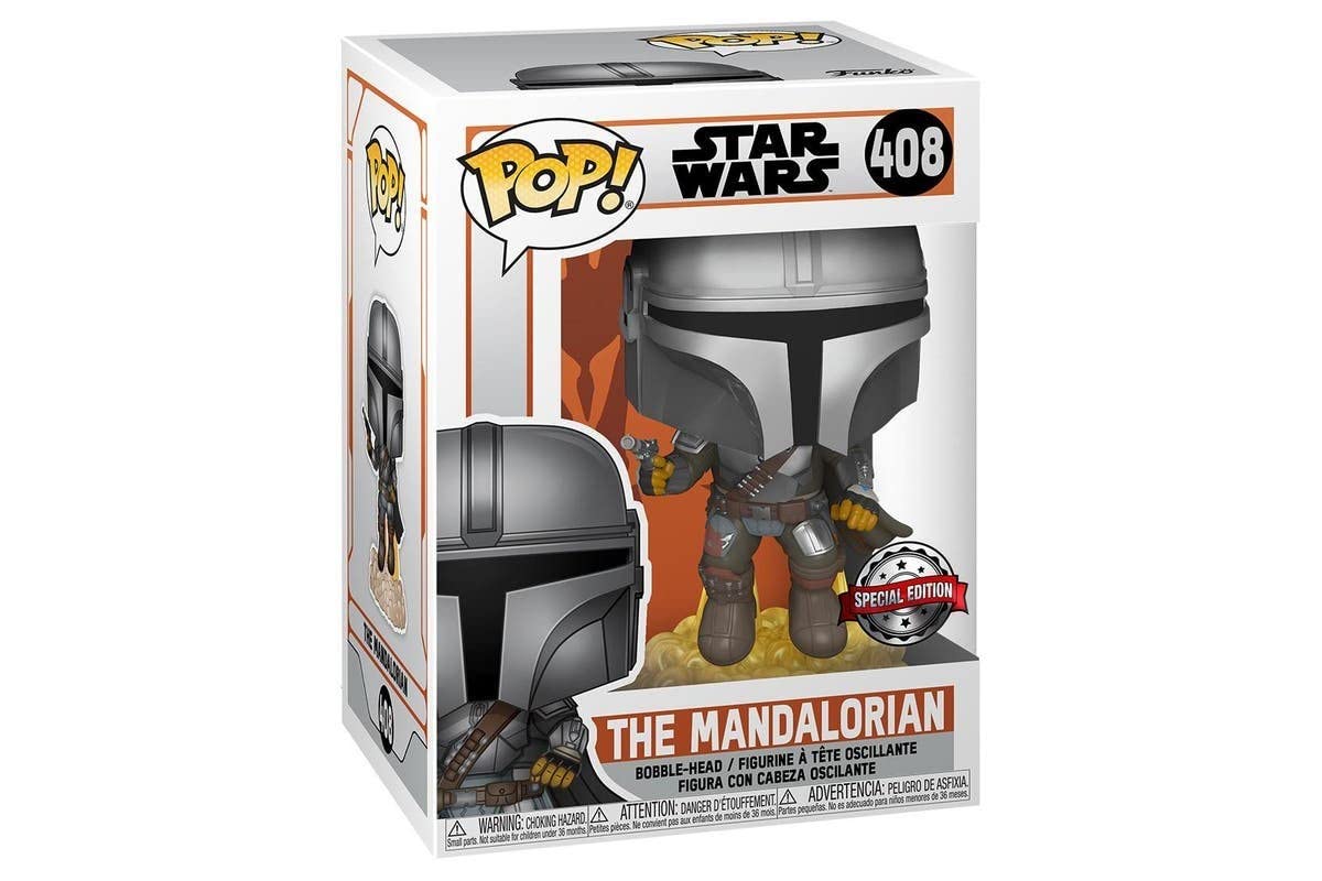 Funko Pop! Star Wars: The Mandalorian - Mando Flying with Blaster Vinyl Figure 3