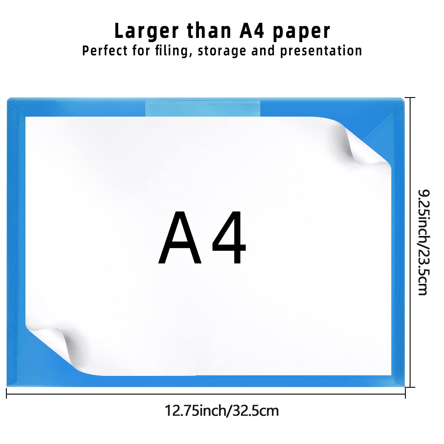 GoodtoU A4 Plastic Popper File Folders - 6 Pack | Waterproof | Holds 150 Sheets 2