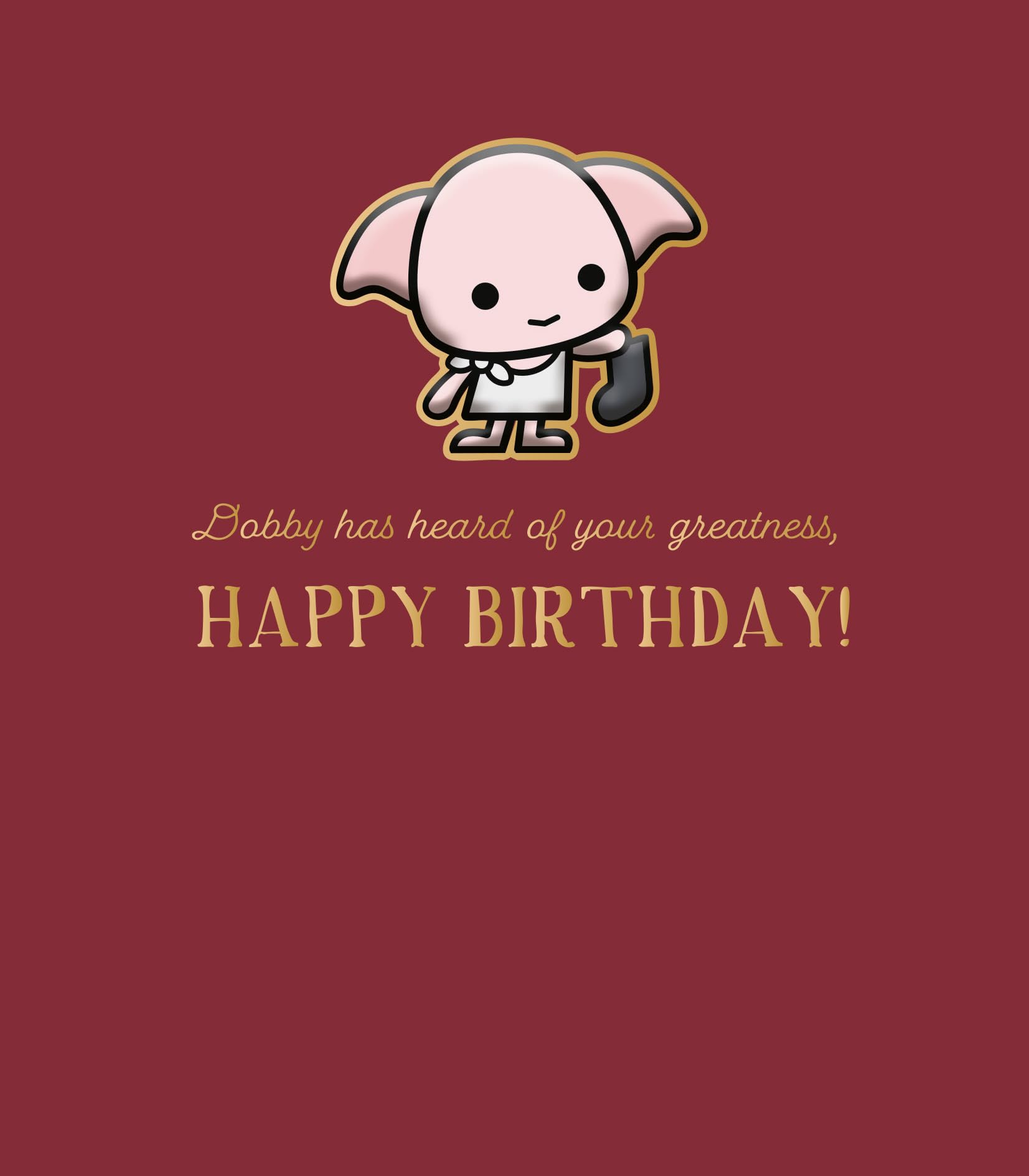 Danilo Promotions LTD Harry Potter Dobby Has Heard of Your Greatness Birthday Card | Unisex Adults & Kids