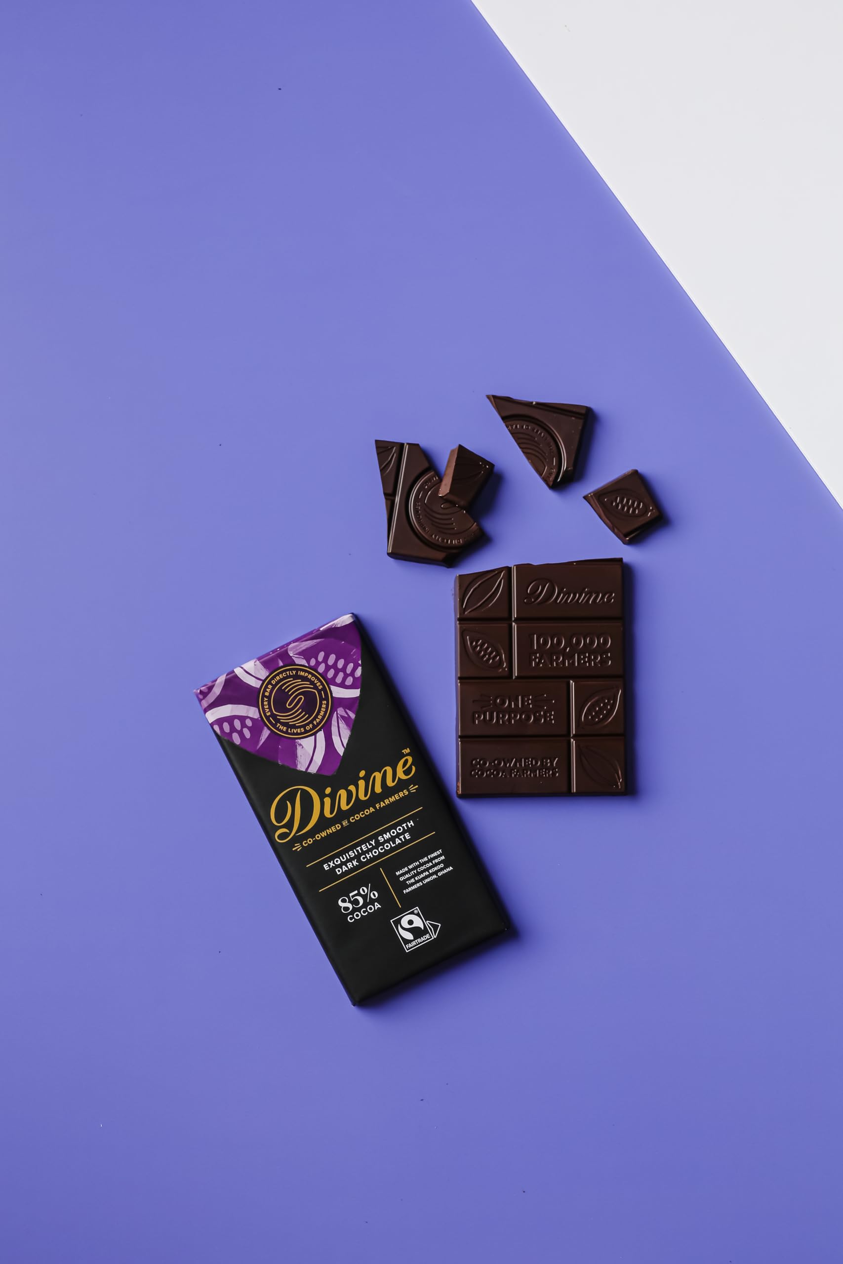 Divine - 85% Kakao Zartbitterschokoladentafel (90 g, 15er-Packung) 3