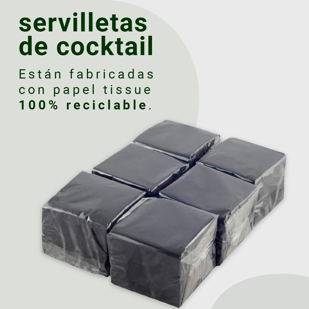 Hostelnovo Black Micro-Quil Paper Napkins - Pack of 600 Disposable Cocktail Napkins 4