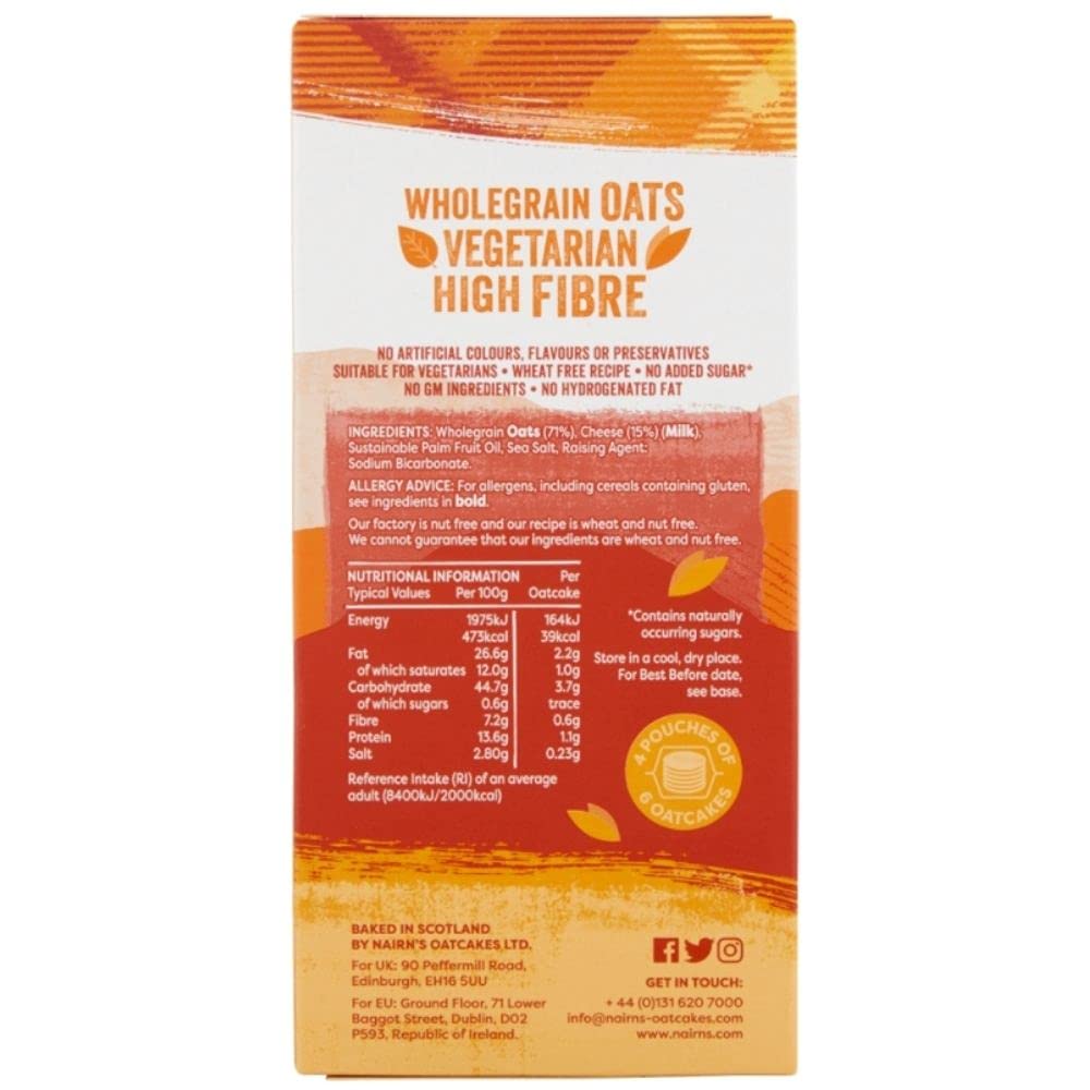 Nairn's Cheese Oatcakes - High in Fibre, Wheat Free Recipe | 200g 2