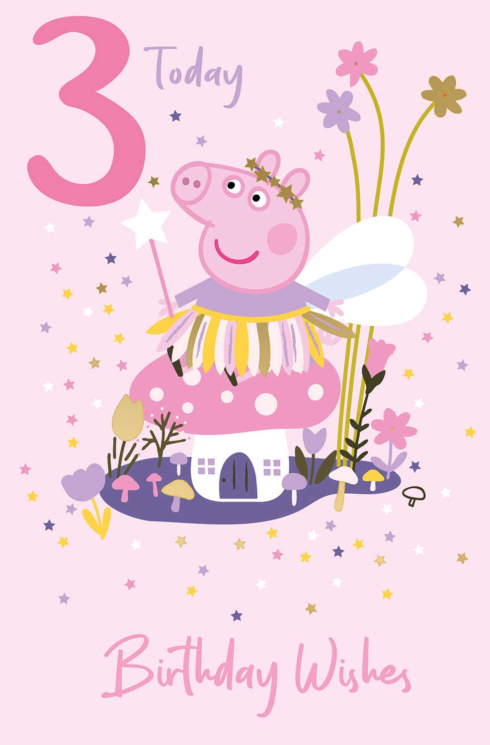 Danilo Promotions LTD Peppa Pig Official 3rd Birthday Card for Kids | 210 x 137 mm