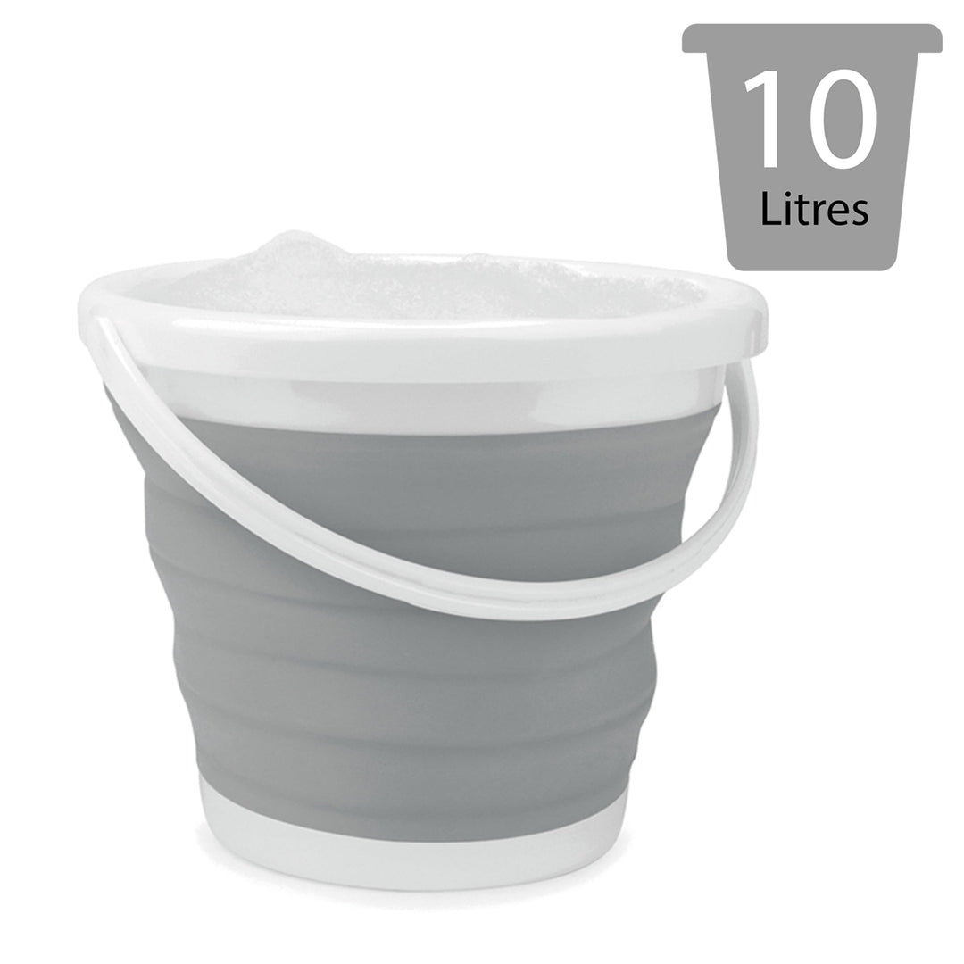Beldray - Collapsible Bucket 10 Litre Foldable Storage Bucket Grey