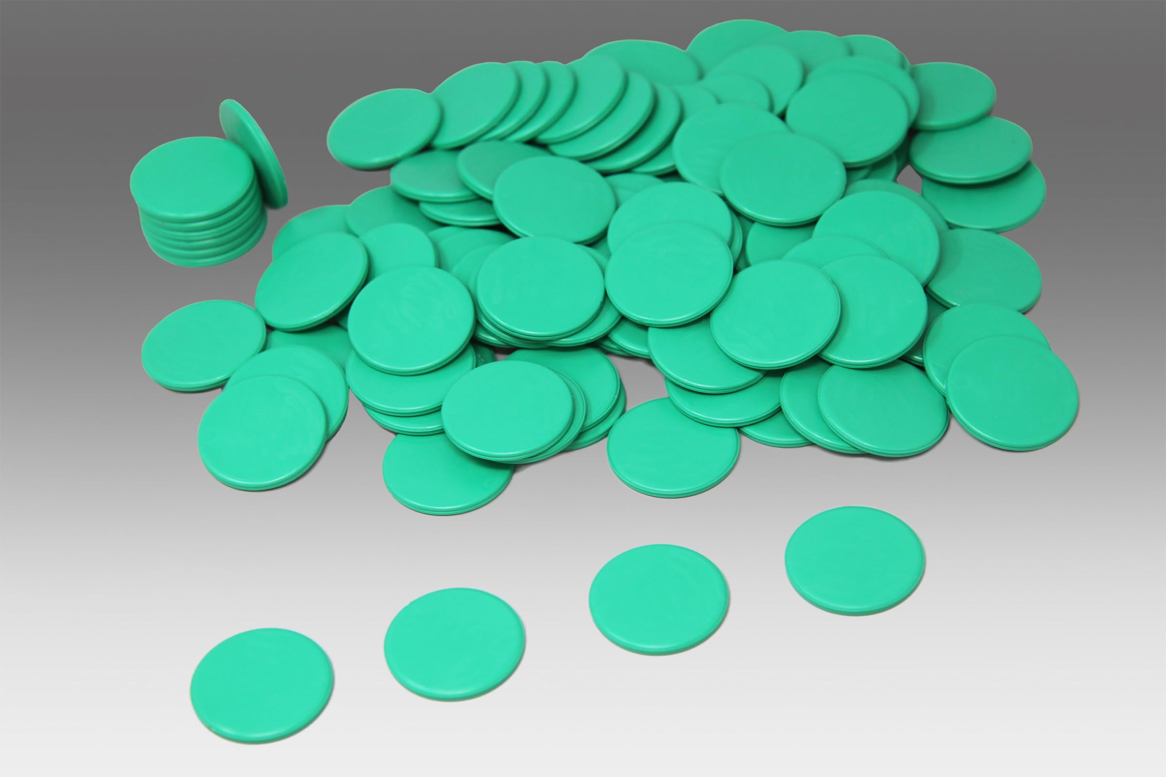 Wissner Game Chips - 100 Green Counting Markers | 25mm Diameter | RE-Plastic 2