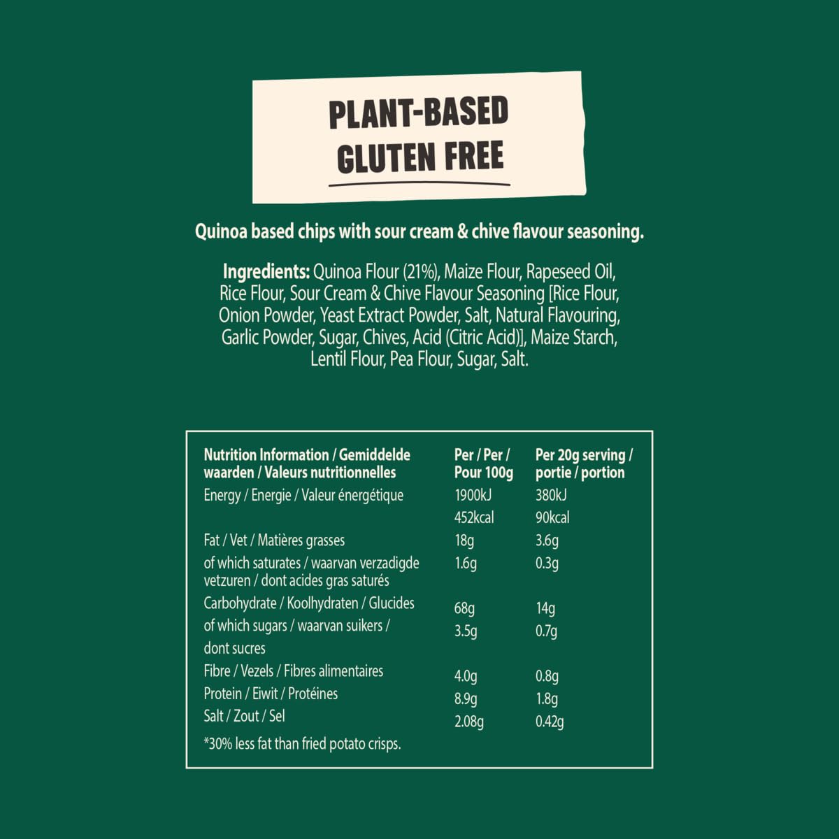 Eat Real Quinoa Chips Sour Cream & Chive 10 x 90g Gluten-Free Crisps 3