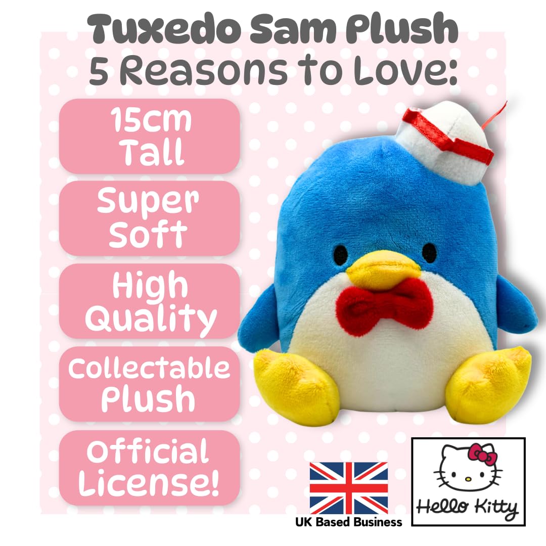 Tuxedo Sam 15cm Sitting Plush - Official Sanrio Hello Kitty & Friends Character Toy 8