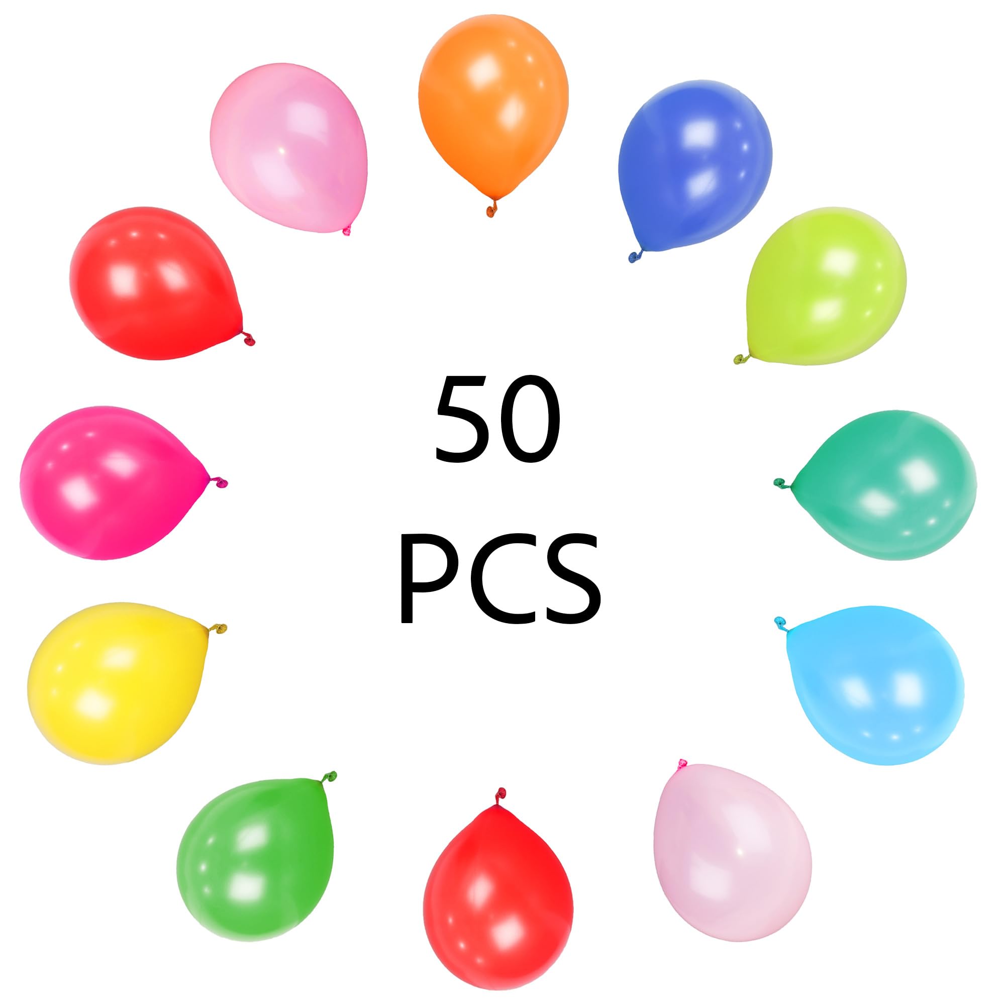 SHATCHI Rainbow Party Balloons - 50 Pack Metallic Multicoloured, 12 Inch Thick Latex for Birthday & Wedding 2