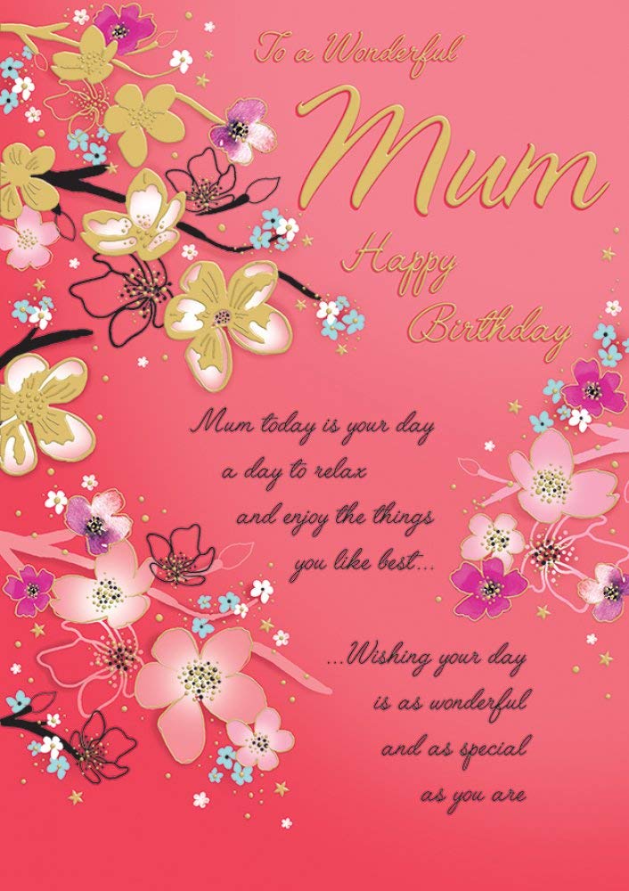 Piccadilly Greetings Mum Birthday Card | Floral Design | 10 x 7 Inches