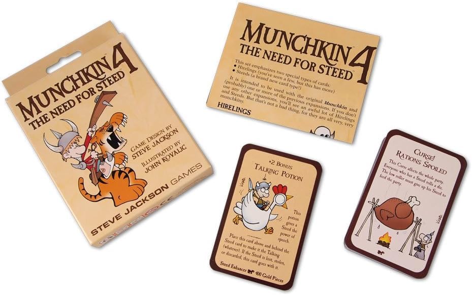 Steve Jackson Games Munchkin 4: Das Kartenspiel „The Need for Steed“