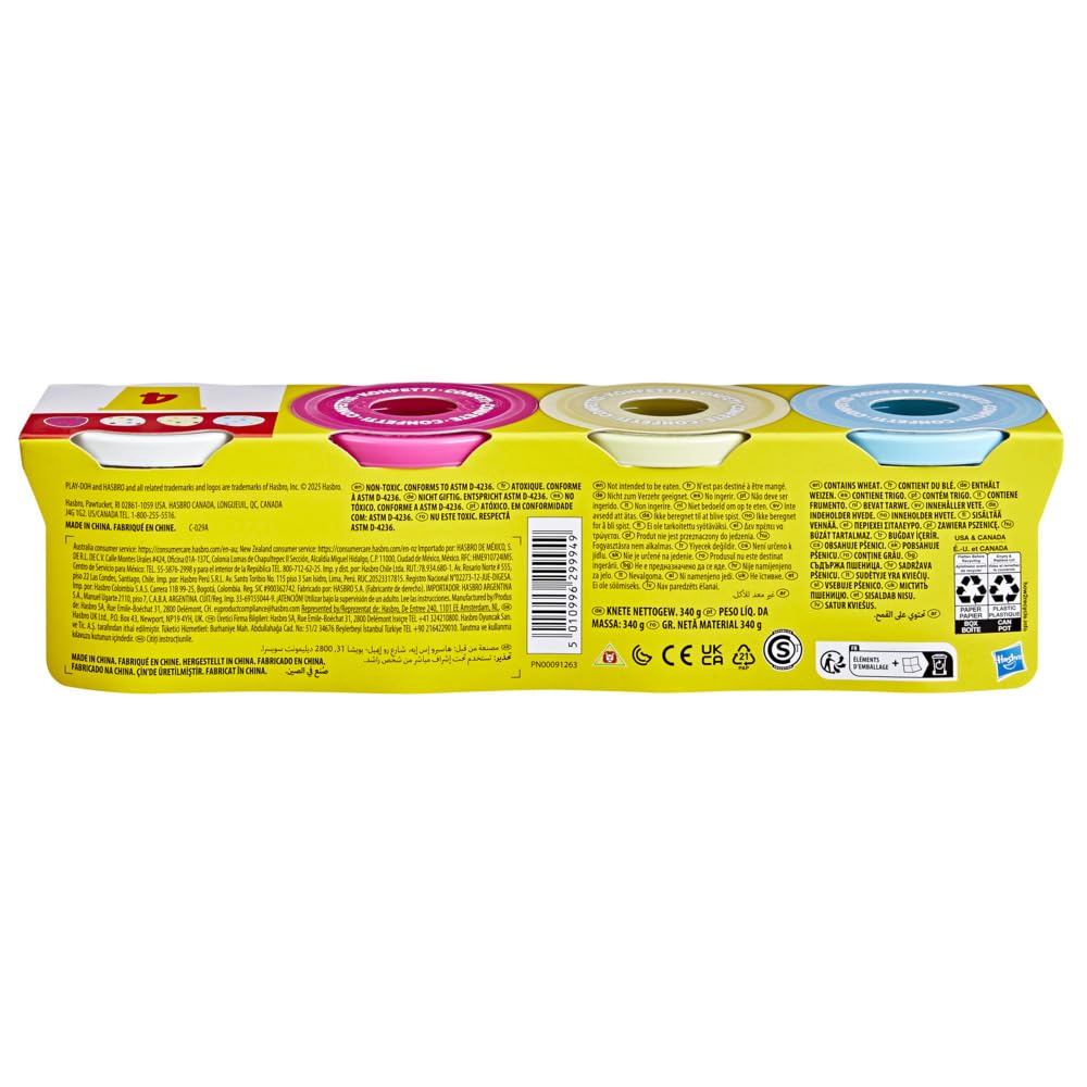 Play-Doh Confetti Compound 4 Pack - Creative Play for Ages 2+ | Non-Toxic Modeling Clay 6