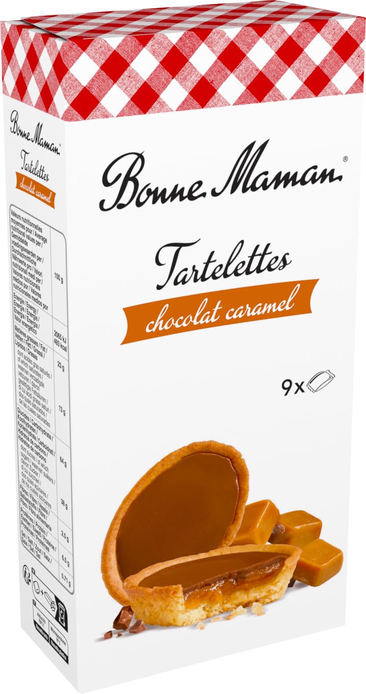 Bonne Maman Tartelettes Chocolat Caramel - Crispy Pastry with Crunchy Chocolate & Melting Caramel | 135g