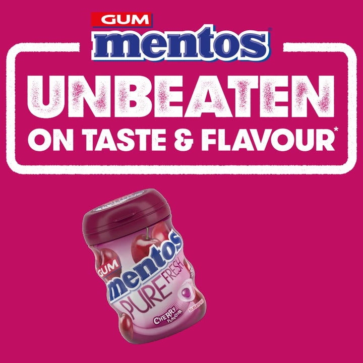 Mentos Pure Fresh Cherry Chewing Gum 35 Pieces – Sugar-Free, Xylitol-Sweetened, Gluten-Free