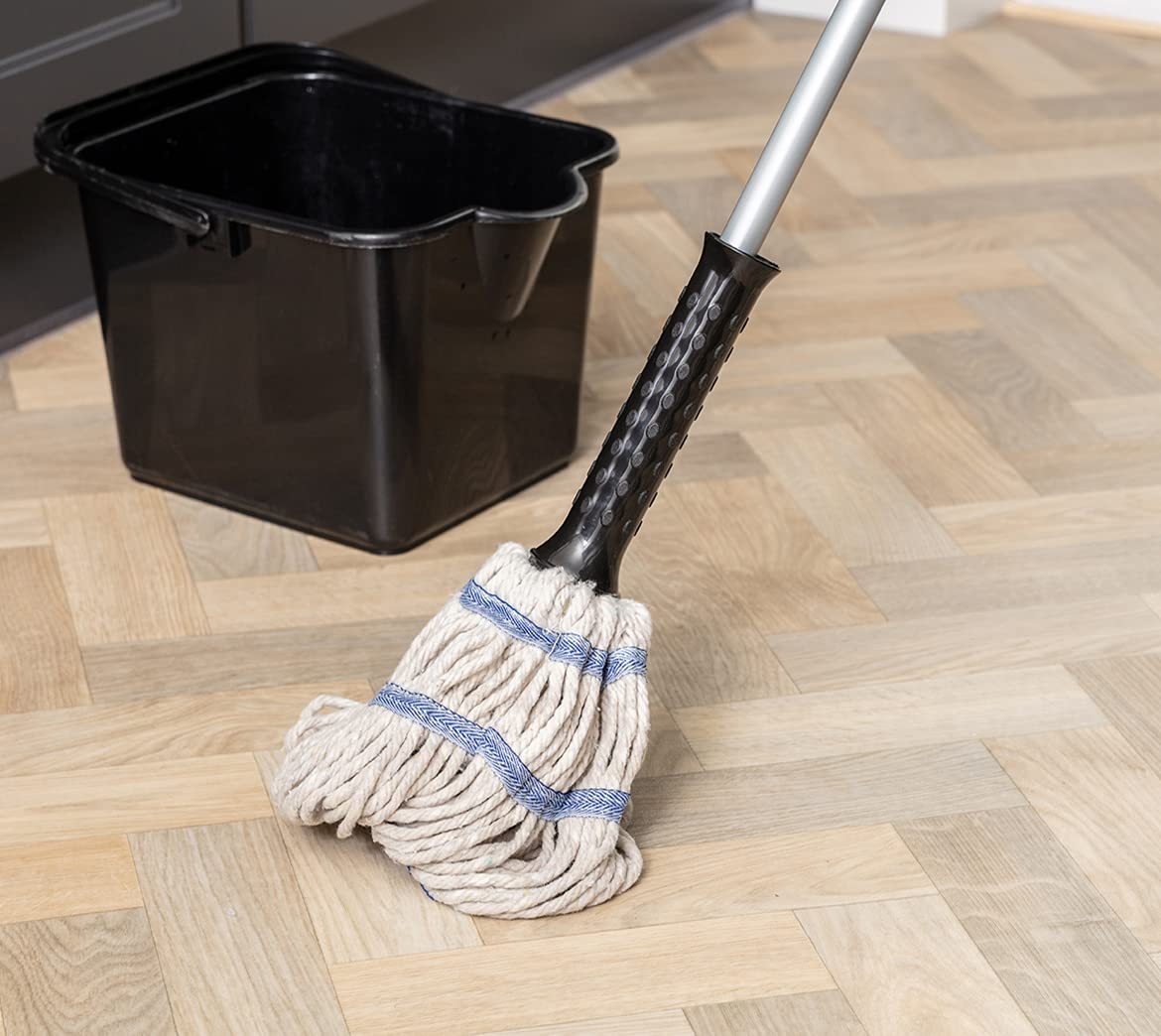 Addis Twist Mop - Self Wringing Mechanism | Thick Absorbent Cotton Strands | Graphite/Metallic/White 5