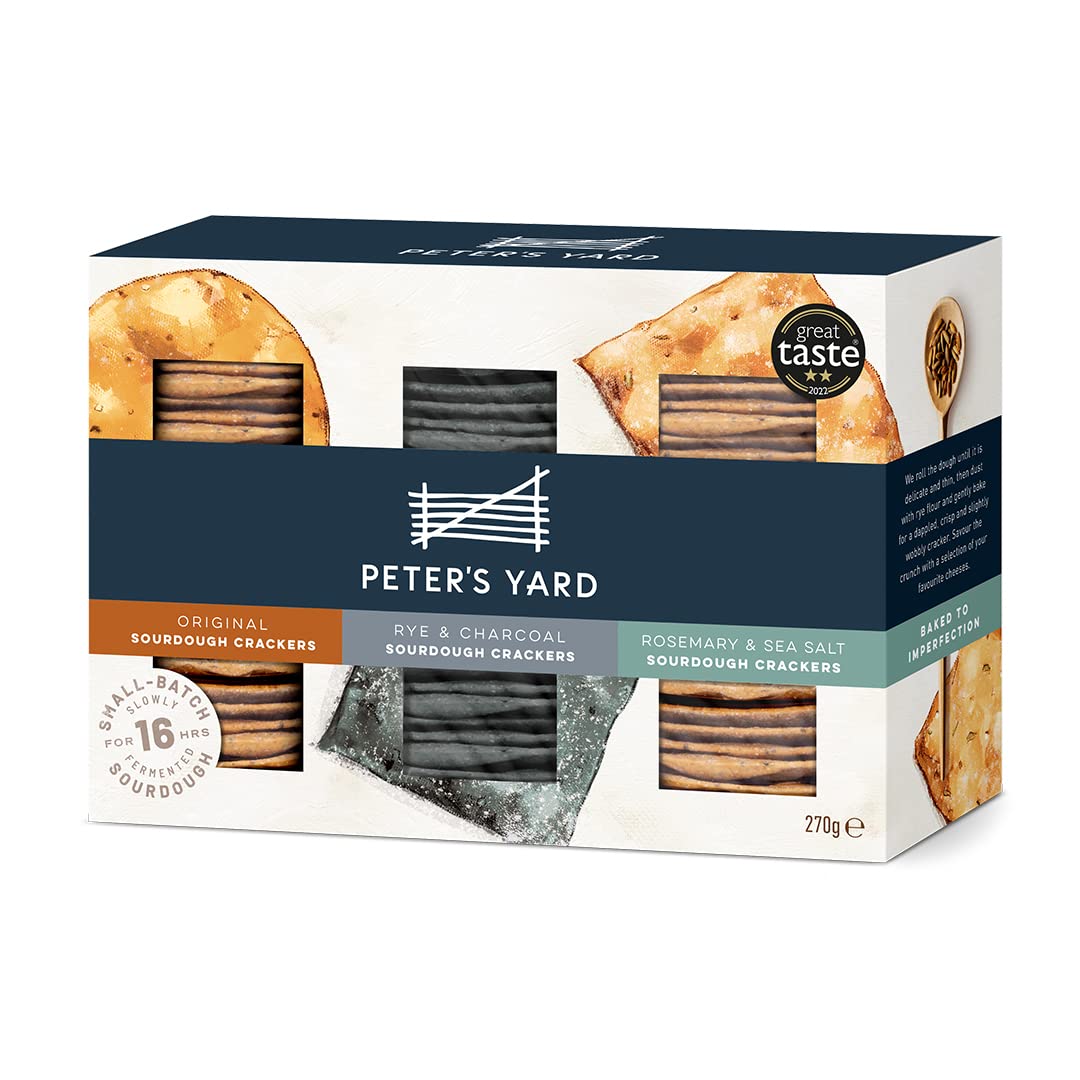 Peter's Yard Sourdough Crackers Selection Box for Cheese - 3 Varieties, 270g 1