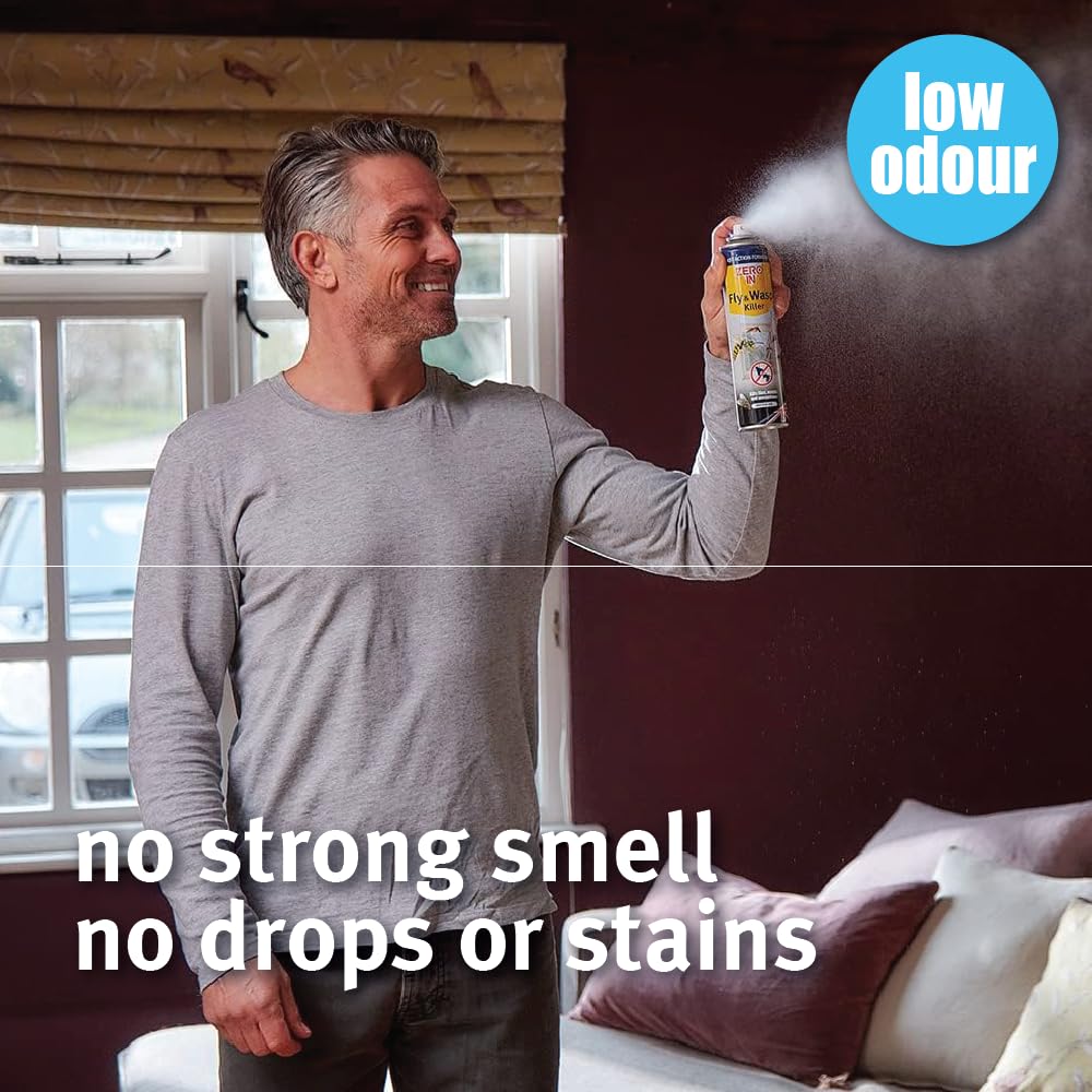 Zero In Fly and Wasp Killer - 300 ml Aerosol Spray for Flying Insects