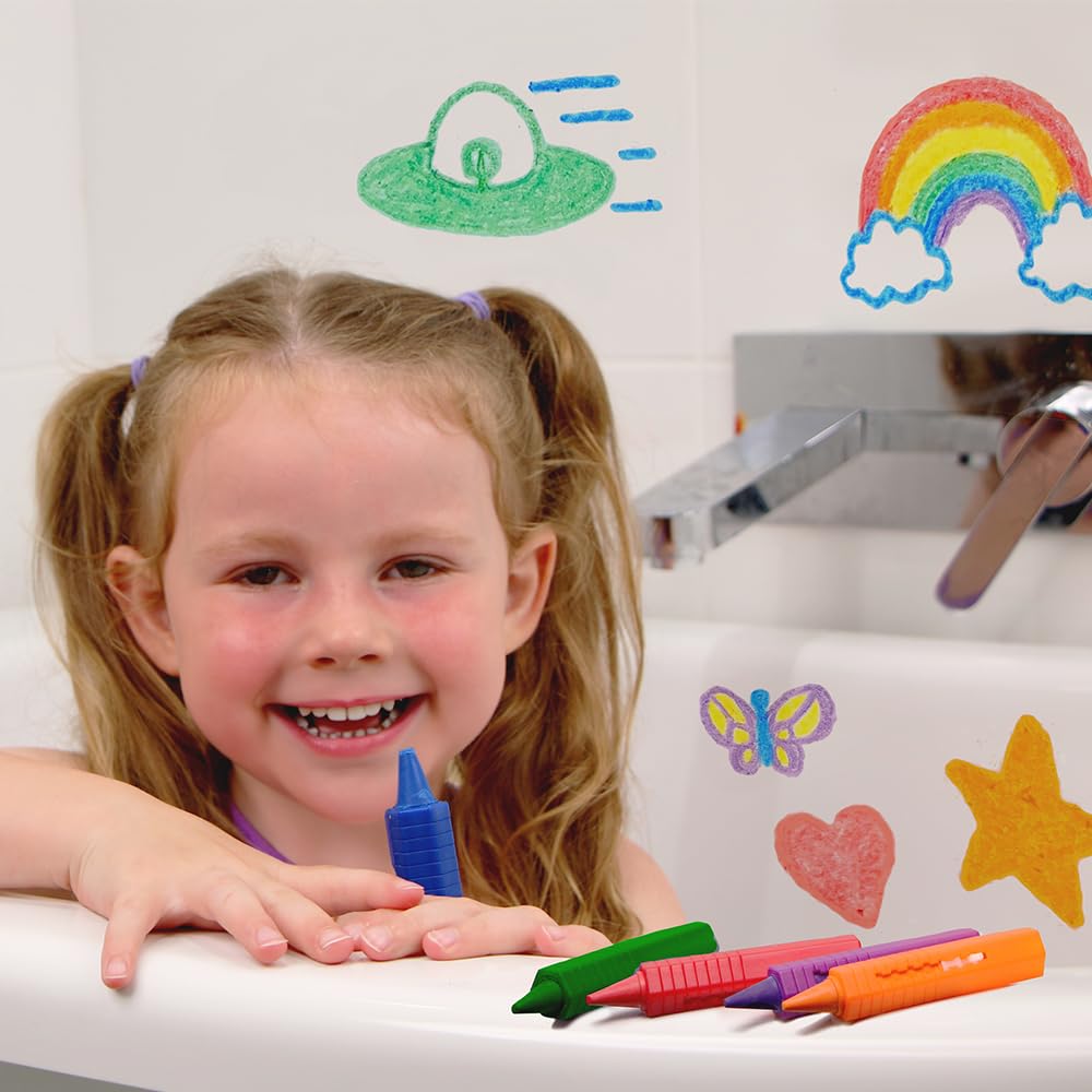ZIMPLI Baff Crayons - 6 Large Washable Bath Crayons for Kids | Multicoloured 2
