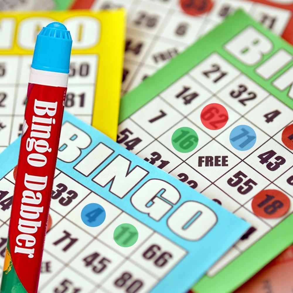 1ABOVE 3-Pack Non-Drip Bingo Dabber Pens in Red, Blue, Green for Family Game Nights 2
