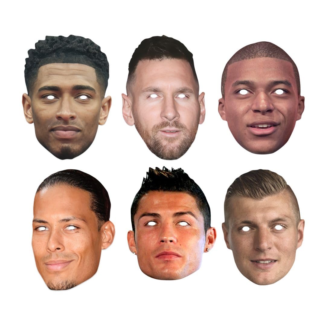 STAR CUTOUTS World Champion Footballers Six Pack of Masks - Cardboard, Regular Size 4