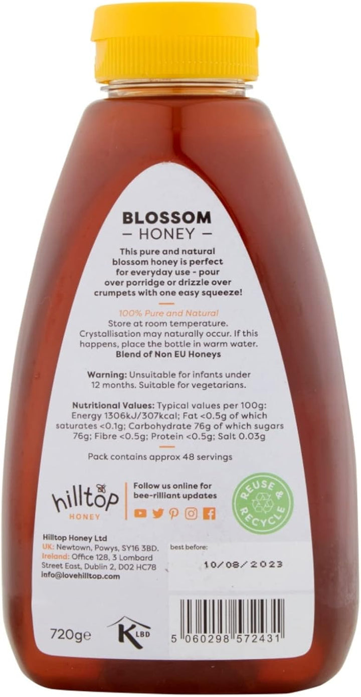 Hilltop Honey Blossom Honey 720g Squeezy Bottle - Pure Natural Honey