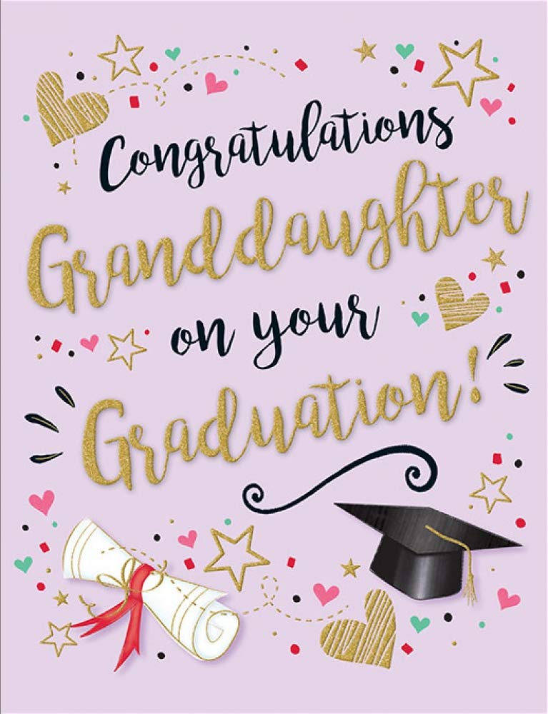 Piccadilly Greetings A11742 Graduation Granddaughter Birthday Card | 8 x 6 Inches | Violet
