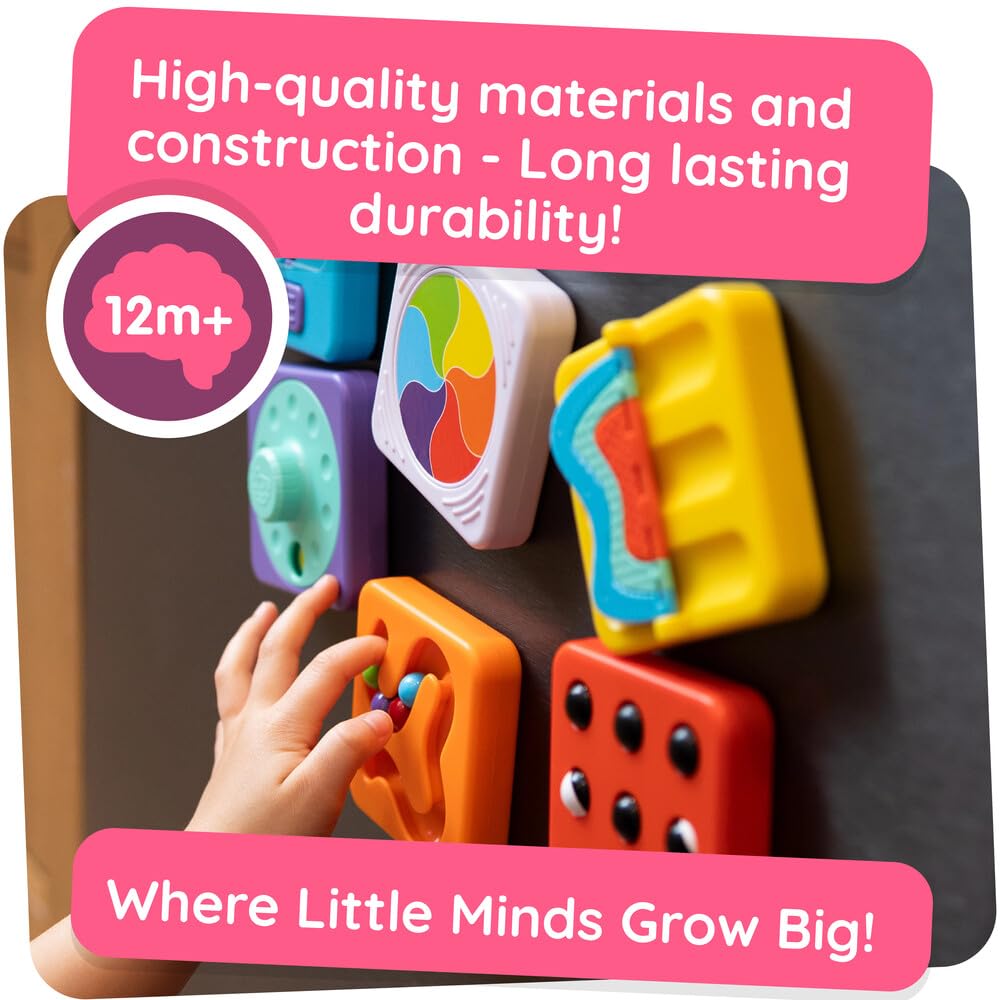 Fat Brain Toys PlayTab Essential Set - Magnetic Sensory Activity Board for Toddlers 12M+ 7