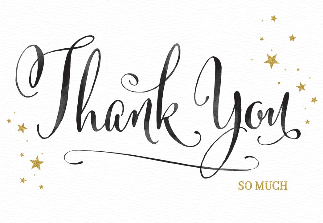 Piccadilly Greetings Thank You Card with Envelope | 7 x 5 Inches | Neutral/Pastel Color
