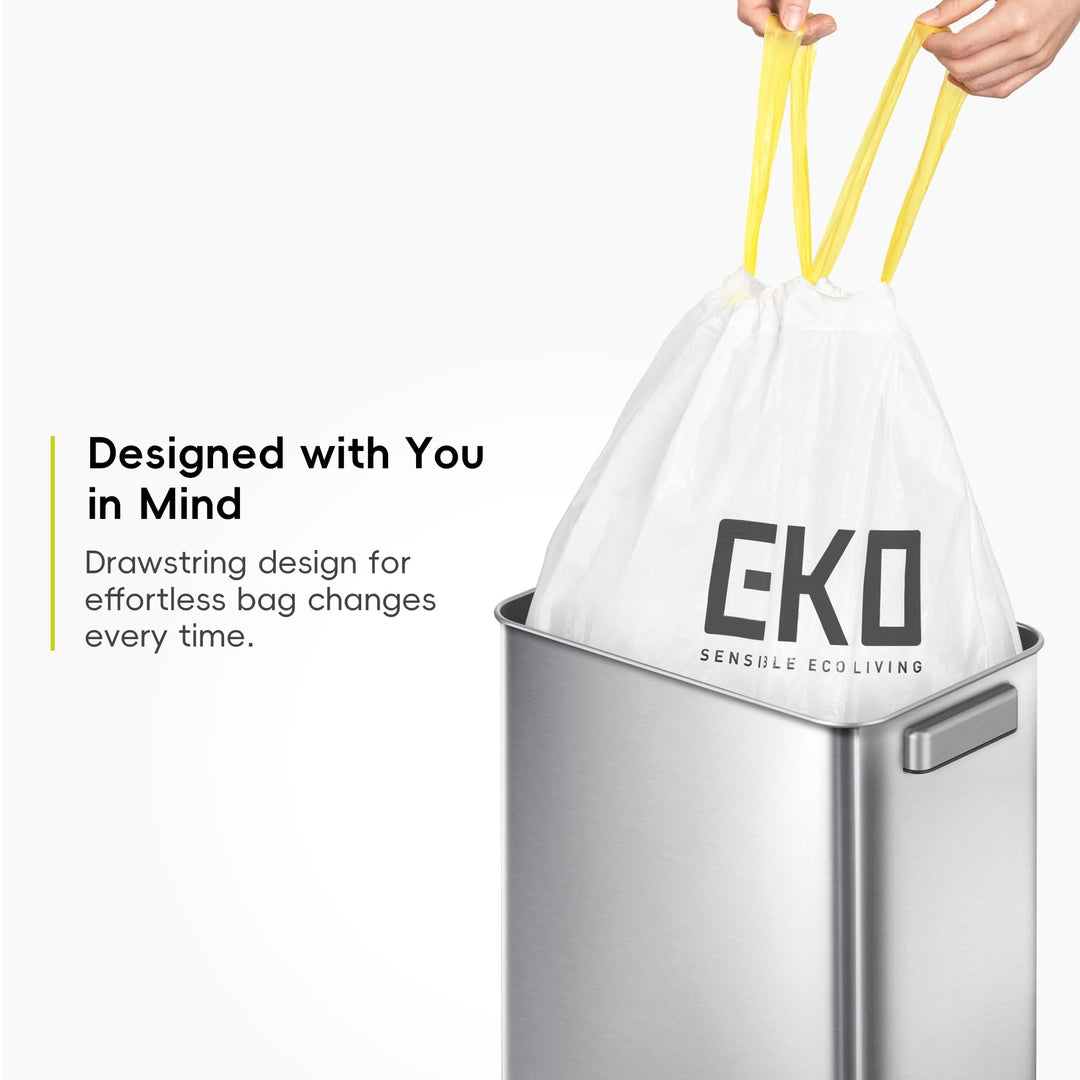 EKO Extra Strong Drawstring Bin Liners for 50-90L Kitchen Bins - 10 Pack
