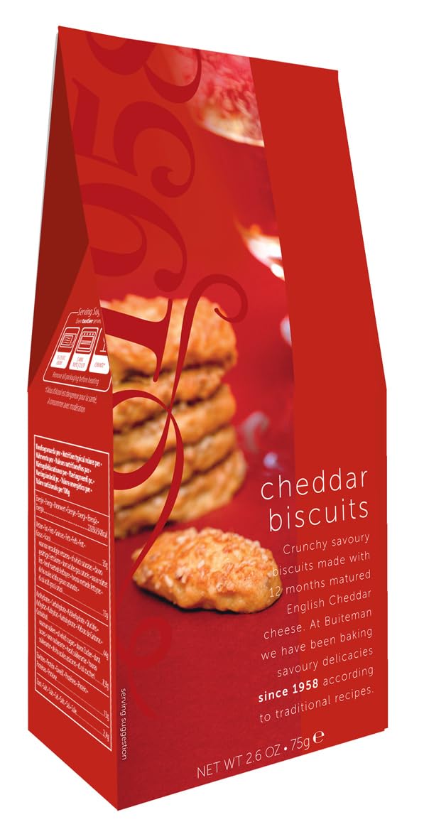 Buiteman Cheddar Biscuits - Made with Fully Cured Cheddar | 100g Pack 1