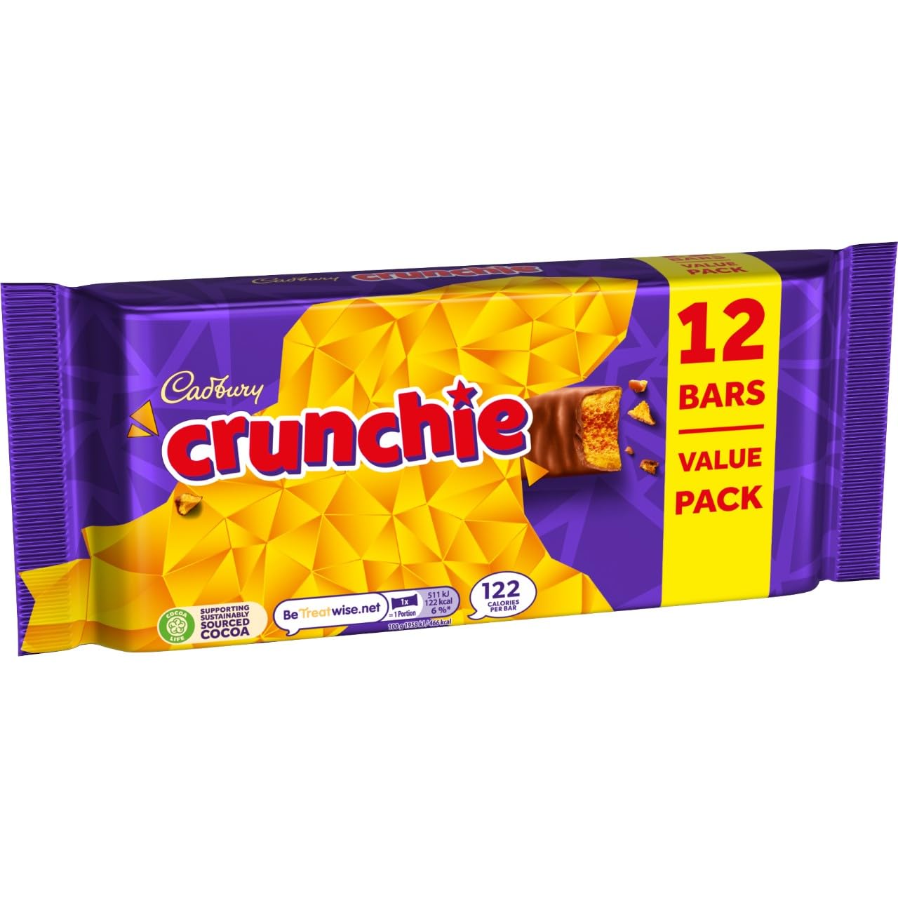 Cadbury Crunchie Chocolate Bar - Honeycomb Centre Covered in Milk Chocolate,12 Pack 4