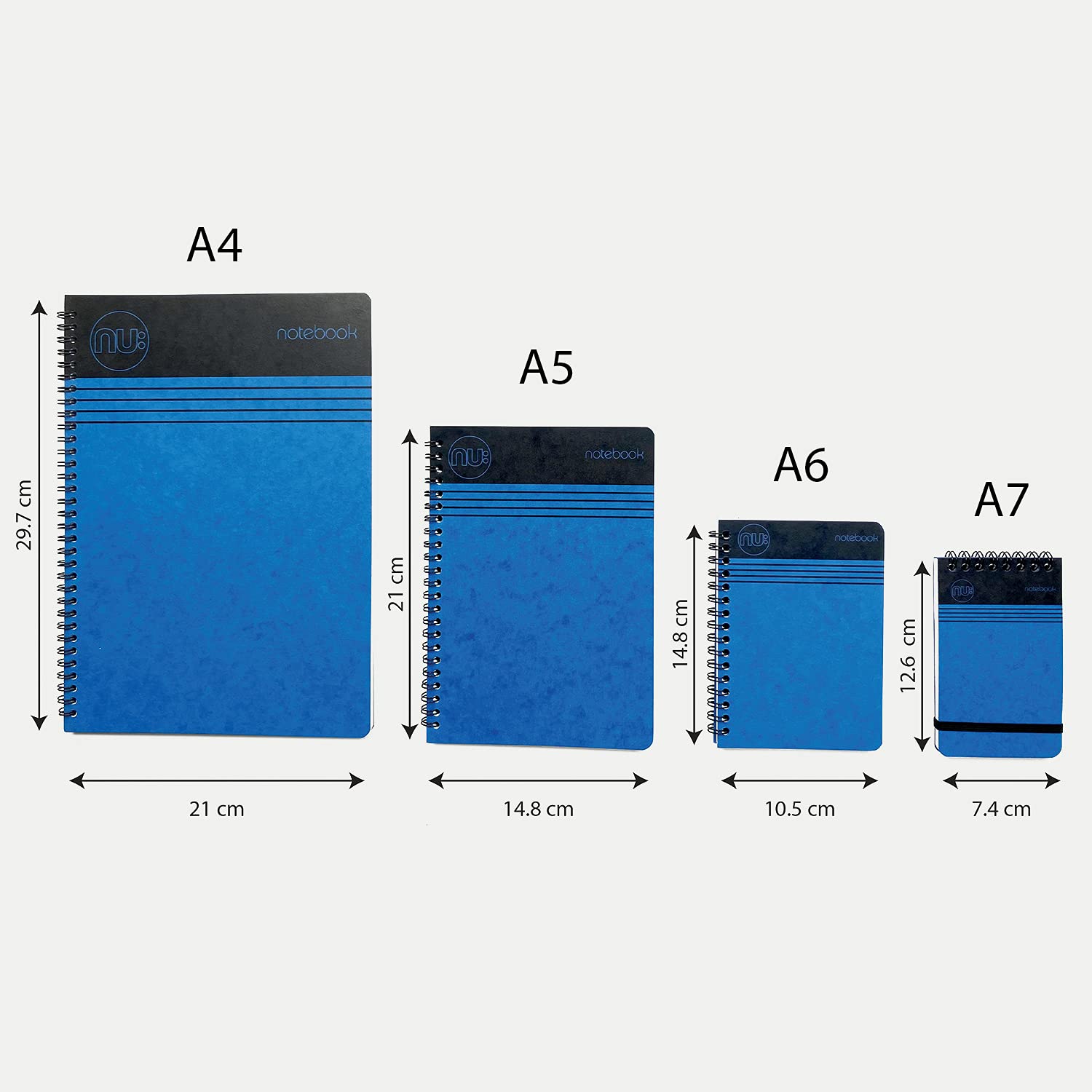 nu: Craze Cloud Range A7 Wirebound Notebook - Blue Cover, 80gsm FSC Paper, Perforated 6