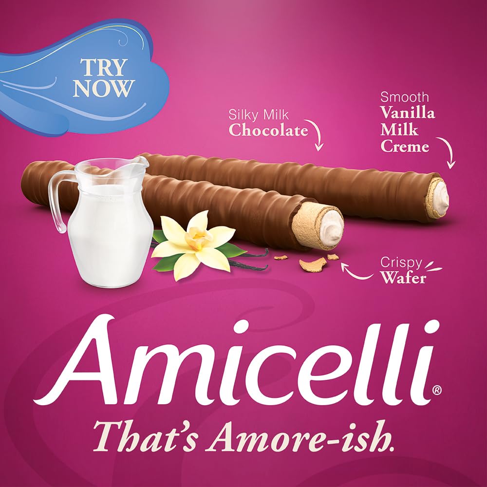 Ritter Sport Amicelli Limited Edition Vanilla Milk Crème Crispy Wafer Rolls 200g