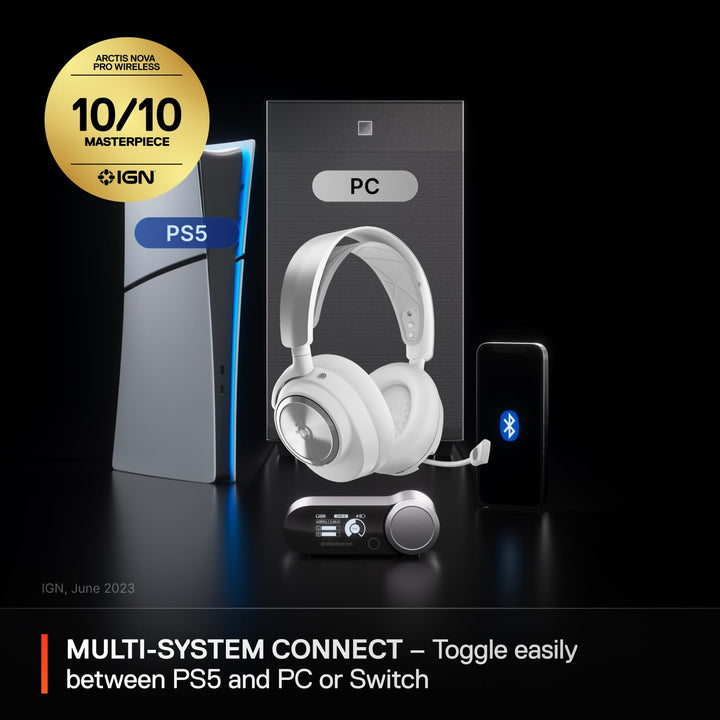 SteelSeries Arctis Nova Pro Wireless Multi-System Gaming Headset with Active Noise Cancellation