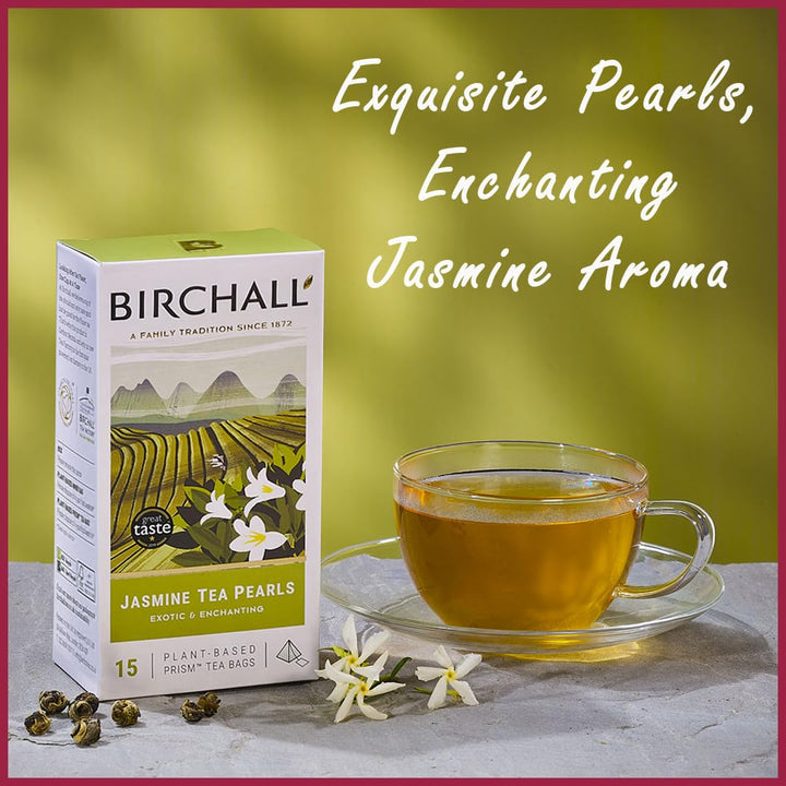 Birchall Jasmine Tea Pearls Gift Set - Green Tea with Jasmine Flowers, 60g