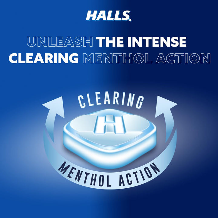 HALLS Sugar Free Menthol Action Original Throat Lozenges (32g x 20 Bulk Box)