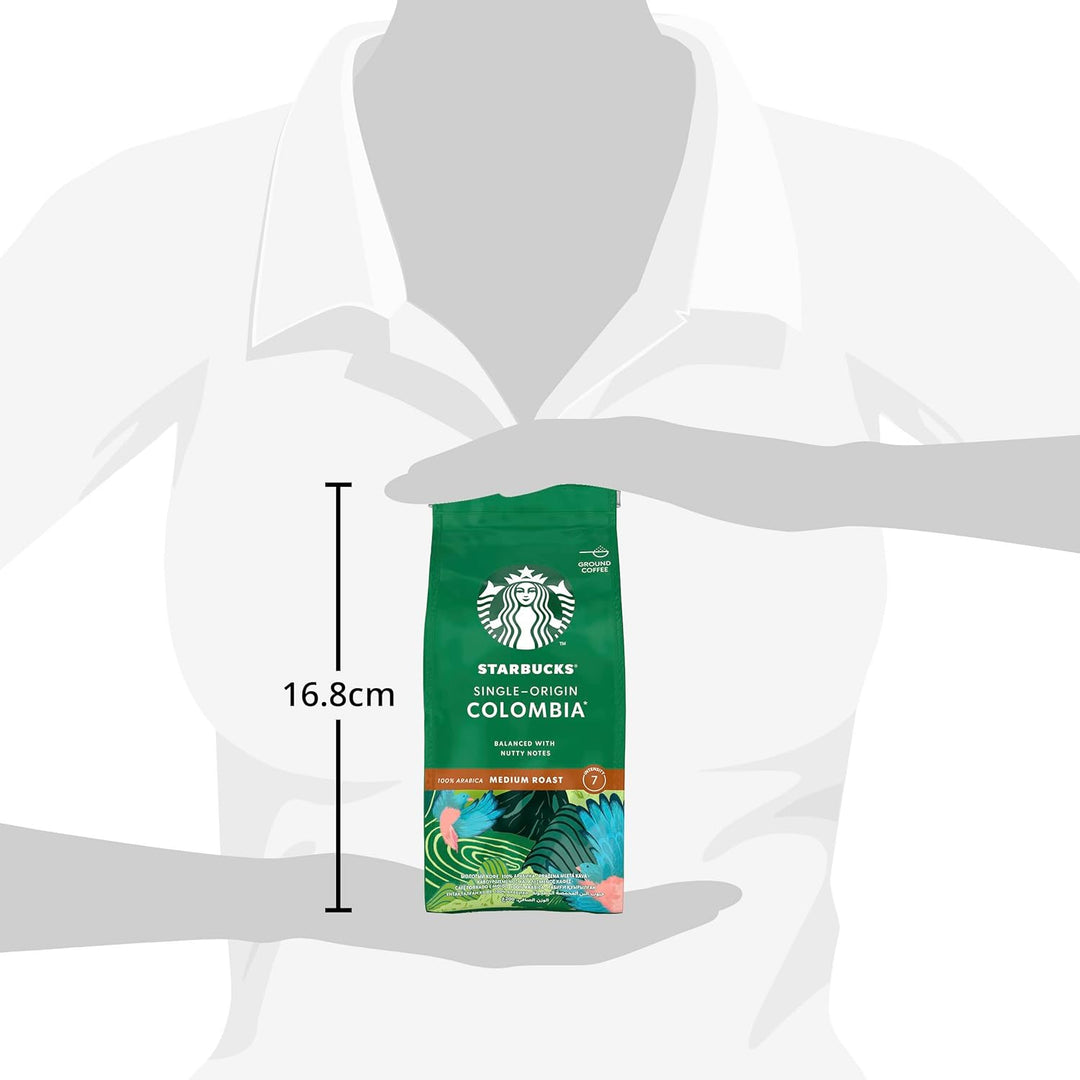 STARBUCKS Single-Origin Colombia Medium Roast Ground Coffee 200g (Pack of 6)
