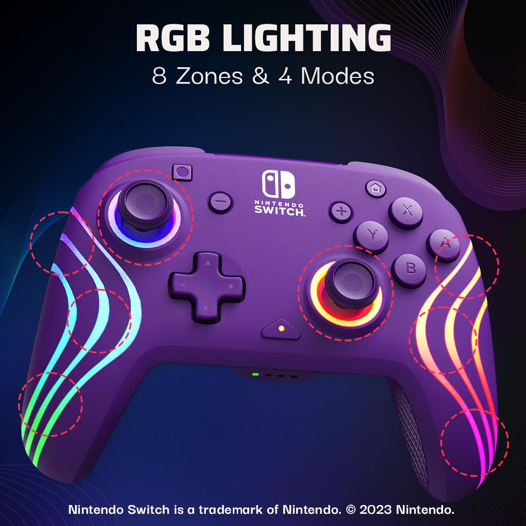 PDP Afterglow Wave Wireless Pro Controller with Full Motion for Nintendo Switch