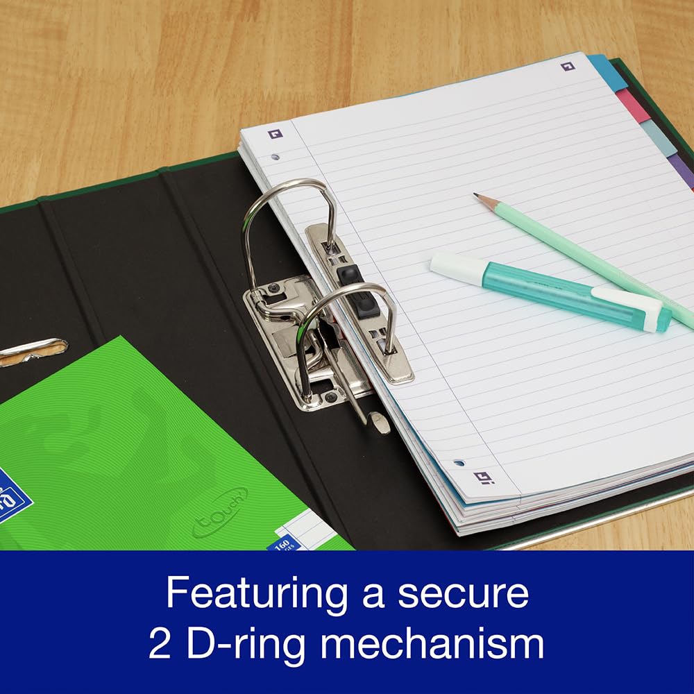 Oxford Premium A4 Lever Arch File - Heavy Duty Filing | 70mm Spine | Green 5