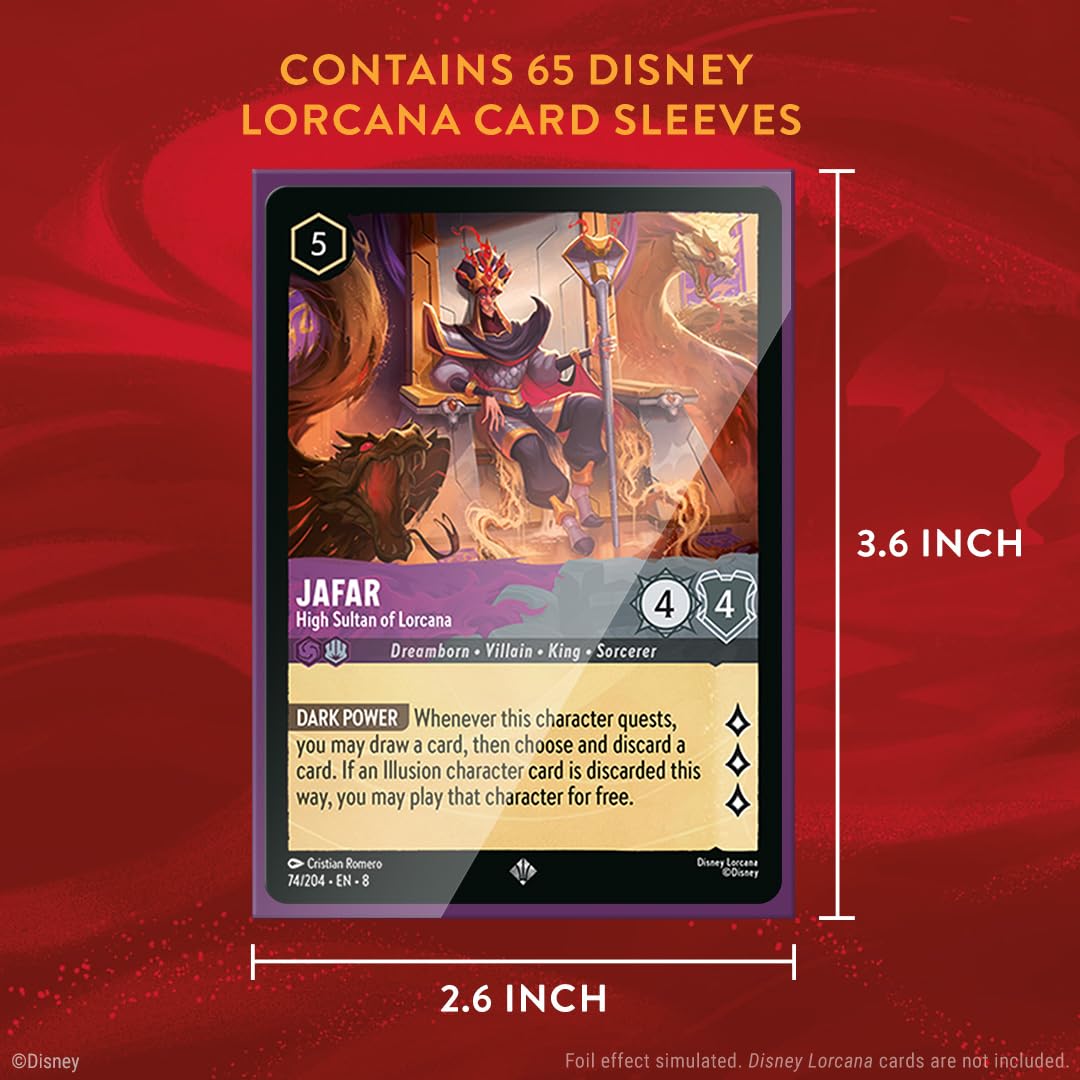 Ravensburger Disney Lorcana Trading Card Game Mickey Mouse Card Sleeves | 65 Count | Matte Finish 3