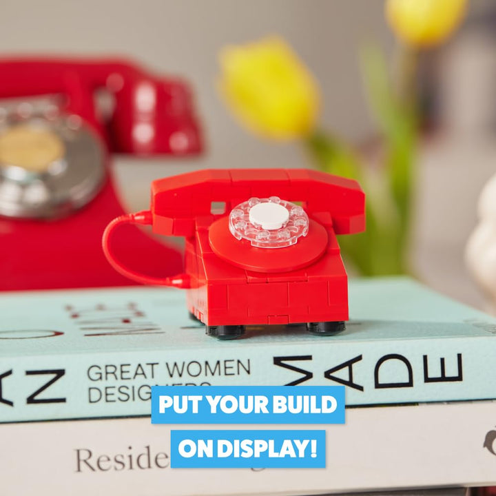 MAX Premium Retro Building Bricks - Telephone Design, 256-Piece Collectible Set for Ages 3+