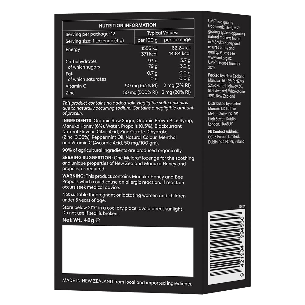 Melora Manuka Honey Lozenges - 525+ MGO, UMF 15 with Propolis | 12 Count 4