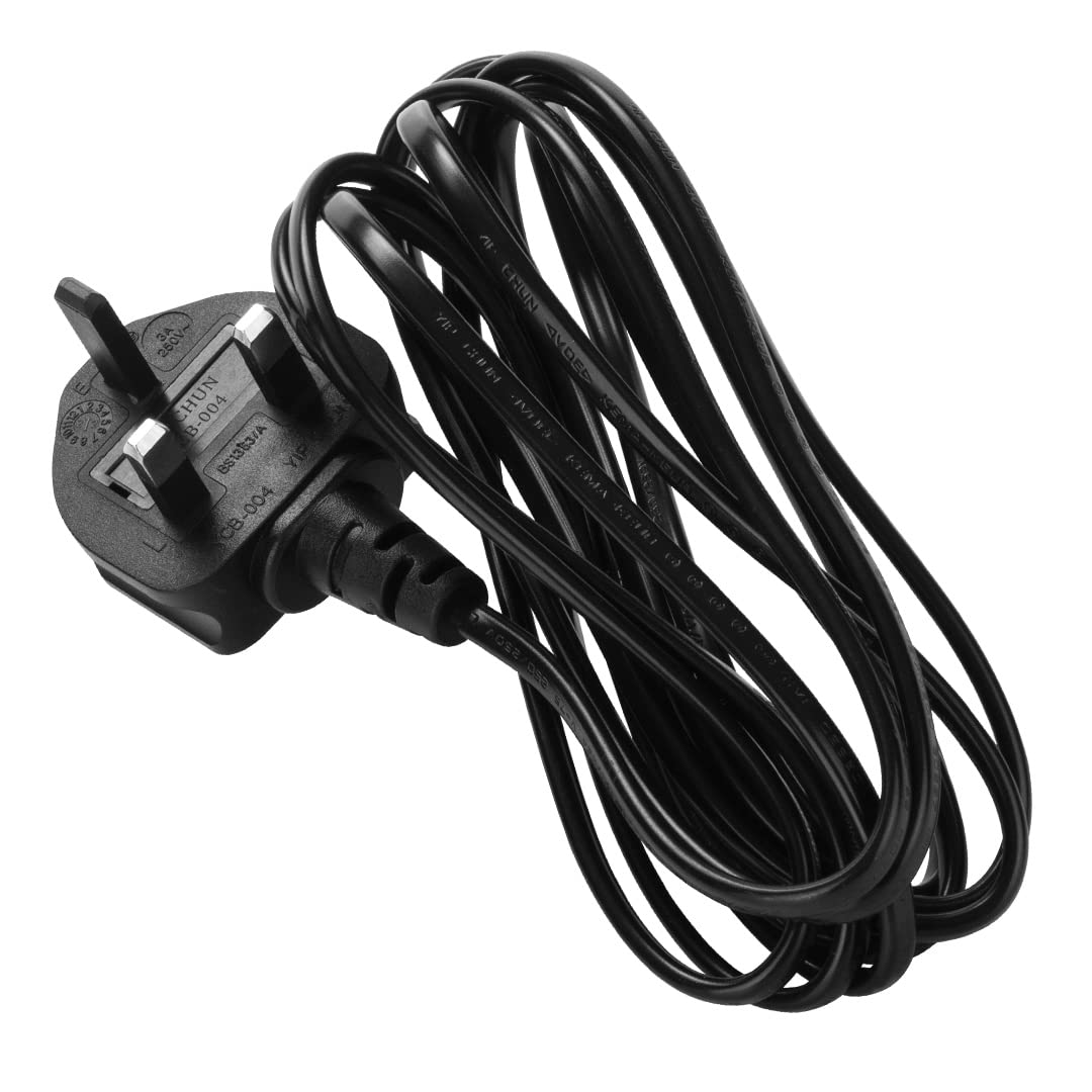 Venom Replacement Power Cable - 3 Metre Length | UK 3-Pin Plug | PS5/PS4 Compatible 4