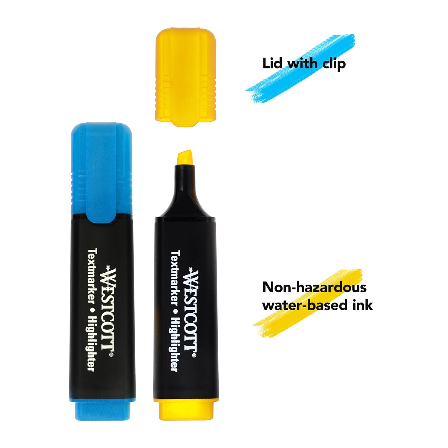 Westcott Highlighter Desk Set - 20 Pack Neon & Pastel Colors | Chisel Tip | Quick-Drying Ink 4