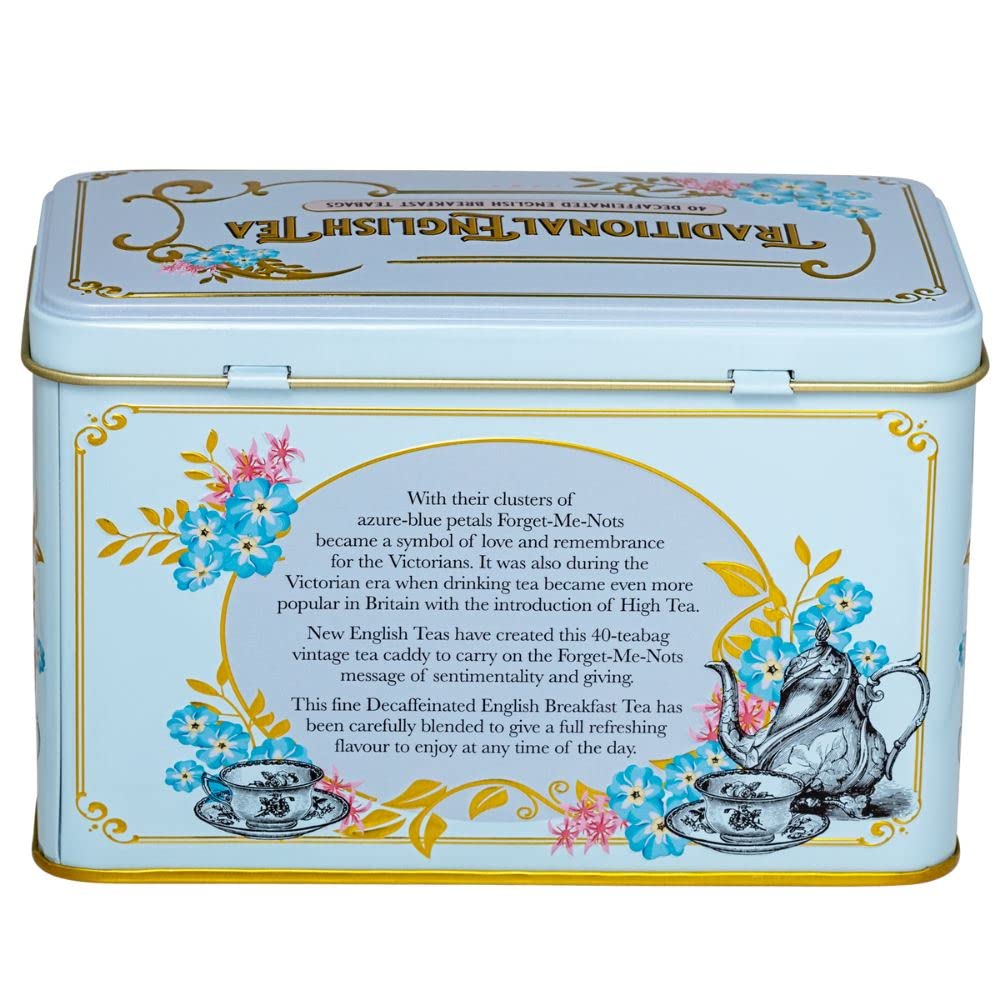 New English Teas Vintage Victorian Decaffeinated English Breakfast Tea Caddy - 40 Foil-Wrapped Teabags 7