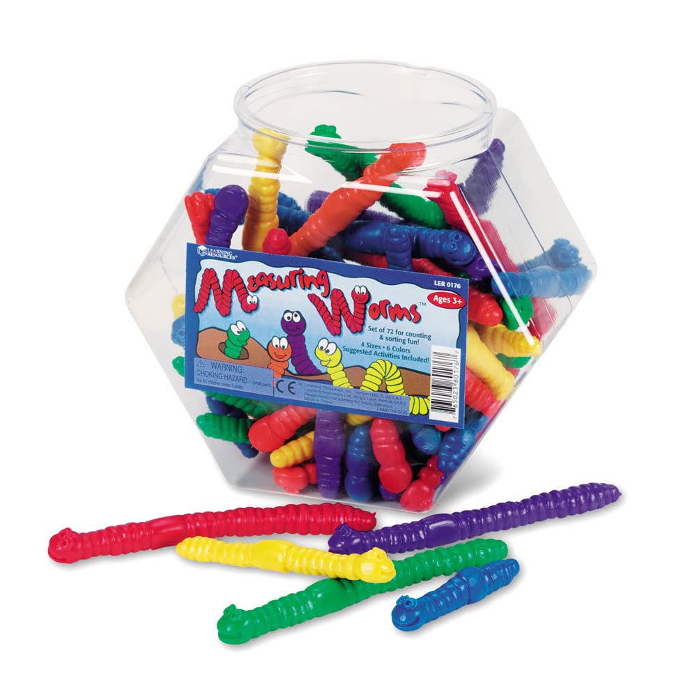 Learning Resources Measuring Worms - Set of 72 Plastic Tactile Math Tools for Ages 5-9 3