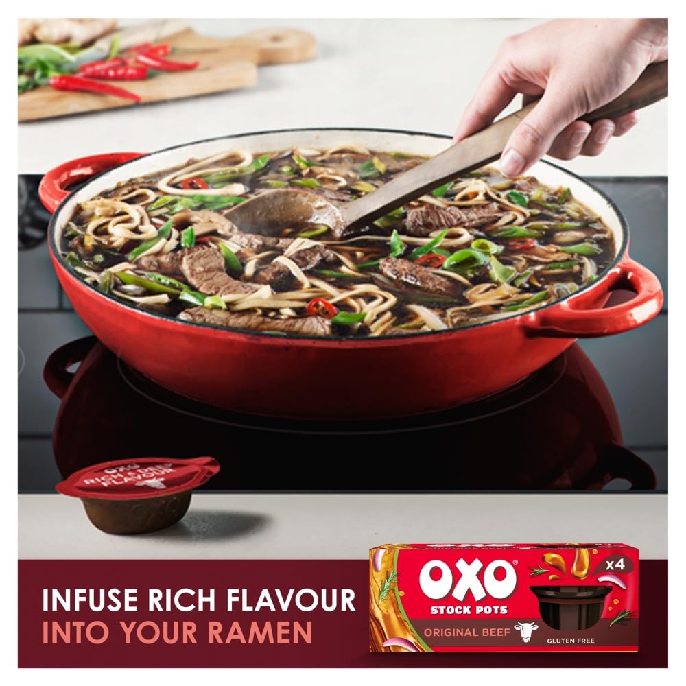 OXO Beef Stock Pots - Original Recipe, Rich & Flavourful | 40 Pots (10 Packs) | 800g Total 8
