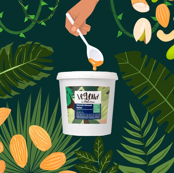 Legend Smooth Almond Butter 1kg - 100% Natural, Vegan, No Added Sugar, High in Protein & Fibre