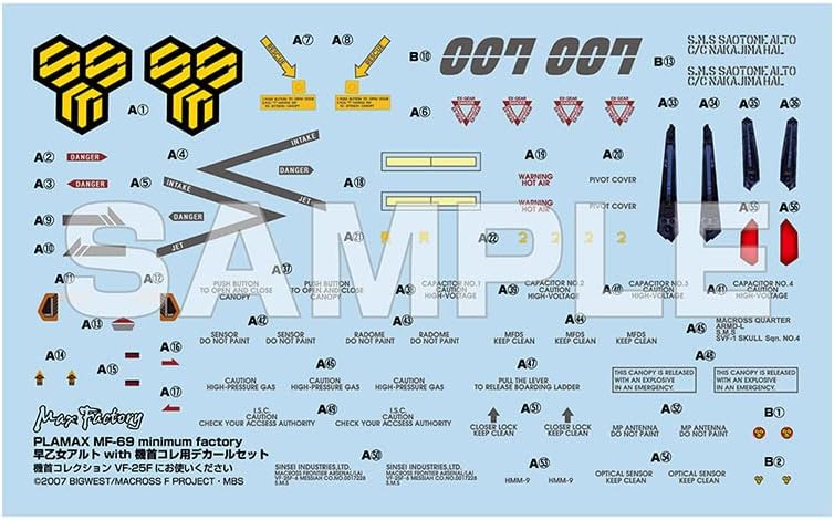 Macross F: Alto Saotome with VF-25F Decal Set MR-69 Minimum Factory 1:20 Scale M