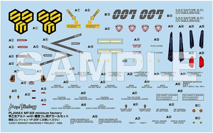 Macross F: Alto Saotome with VF-25F Decal Set MR-69 Minimum Factory 1:20 Scale M